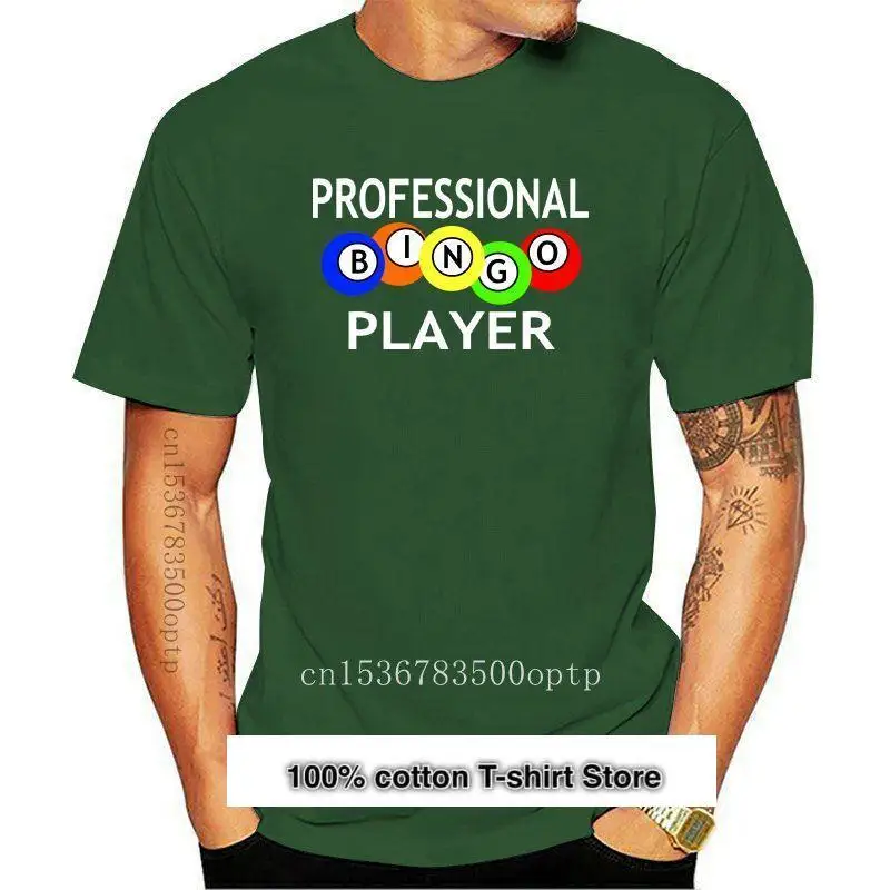 Camiseta divertida profesional para hombre y mujer, camisa divertida con estampado de jugador de Bingo, novedad
