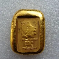 1pcs antique gold plated short lion head gold ingot gold bar gold bullion decoration