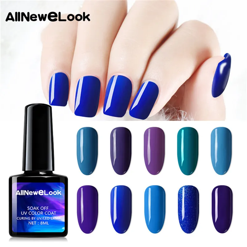 Allnewelook Гель-лак Bluesky Гибридный гвоздь 8 мл, флакон, черный цвет Гель Дизайн Bluesky УФ гель лак для ногтей лак