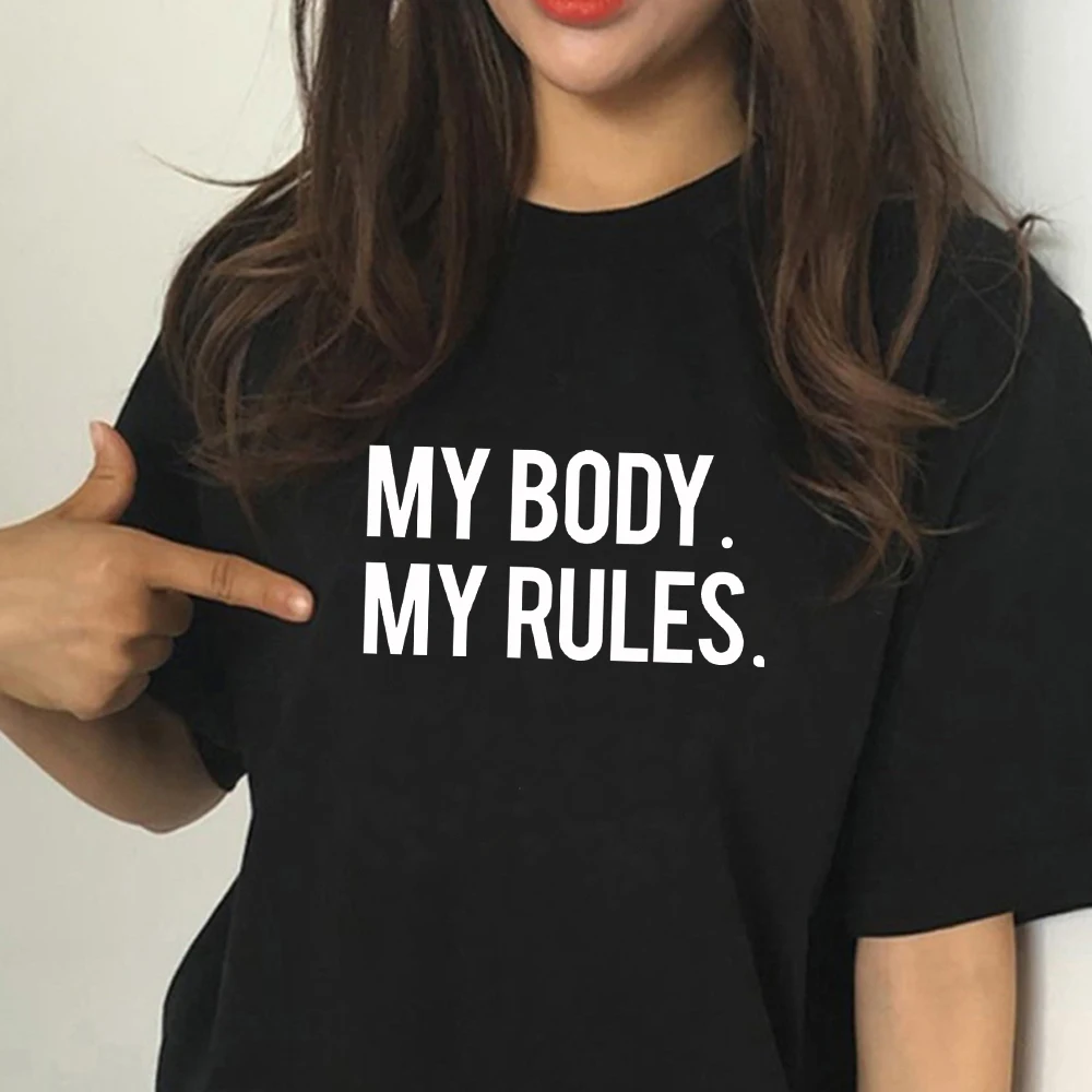 Футболка с надписью My Body Rules | Женская одежда