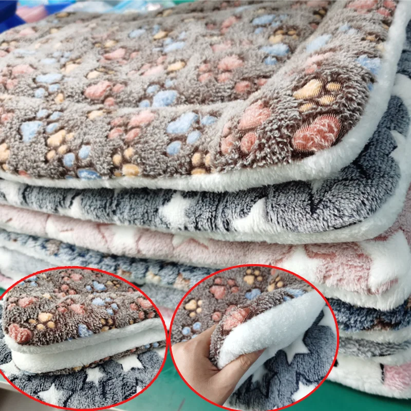 

Soft Flannel Thickened Pet Soft Fleece Pad Pet Blanket Bed Mat For Puppy Dog Cat Sofa Cushion Home Rug Keep Warm Sleeping Cover