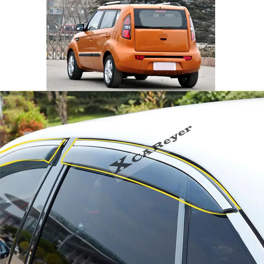 

Автомобильная наклейка для KIA Soul 2010 2011 2012 2013 2014 2016 2017 2018-2021, пластиковое оконное стекло, ветрозащитный козырек, защита от дождя/солнца