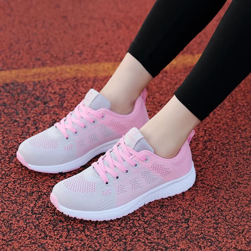 

Women Walking Shoes Hot New Mesh Breathable Knit Ladies Mix Colors Sneakers Soft Fashion Slip On Loafers sandale femme