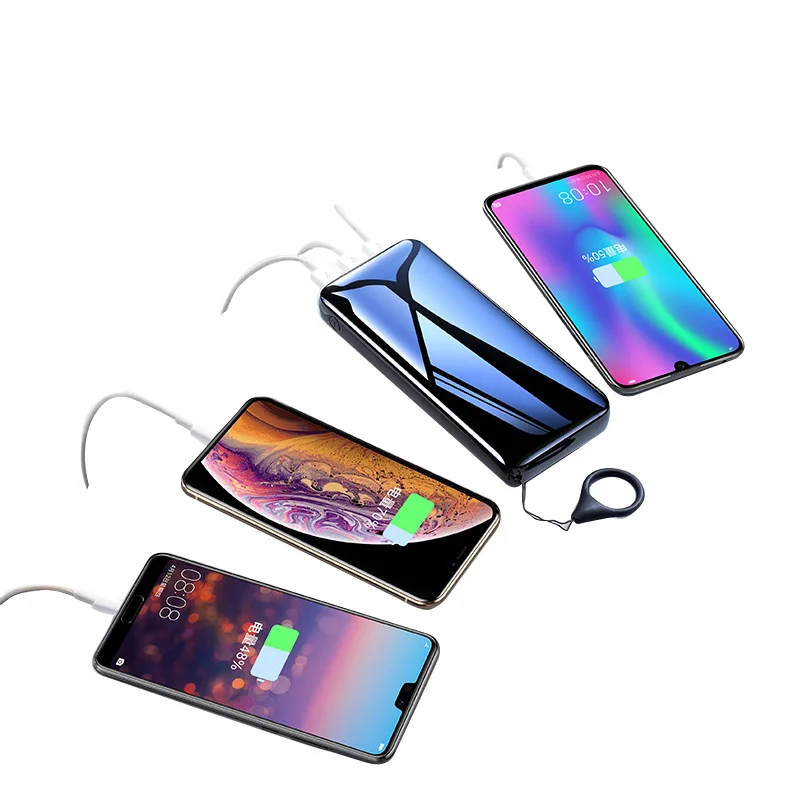 Внешний аккумулятор 20000 мАч Type C 3 USB портативное зарядное устройство внешний