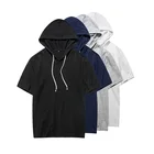 Футболка мужская однотонная с капюшоном, спортивная одежда, брендовый топ с капюшоном, уличная одежда, весна-лето 2021