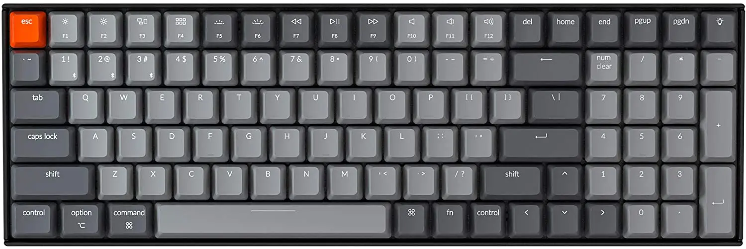 

Keychron K4 Wireless Mechanical Gaming Keyboard with White LED Backlight/Gateron Red Switch/Wired USB C/96% Layout, 100 Keys