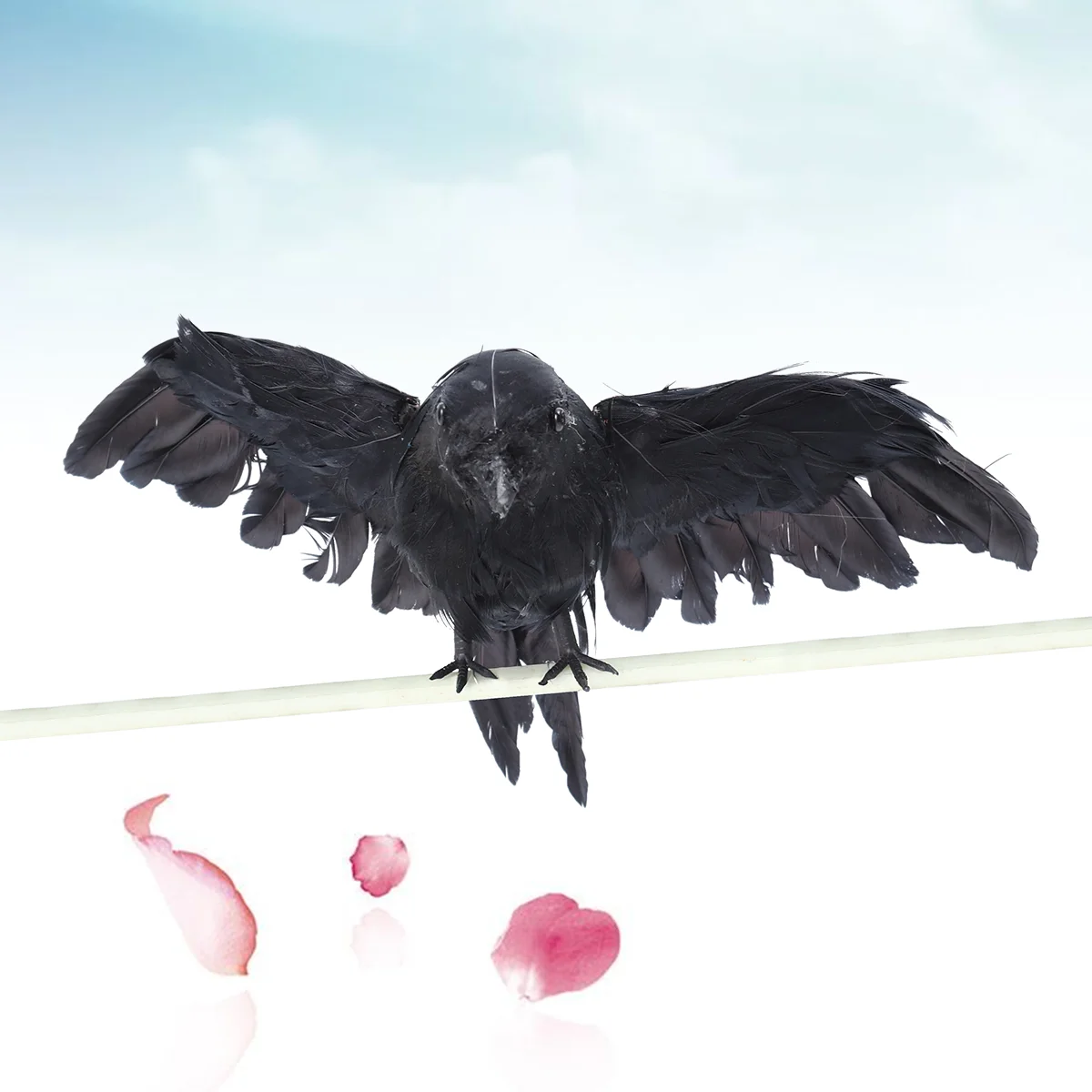 

1 Pc Artificial Feather Birds Winged Black Raven Props Party Bar Decoration(Black)