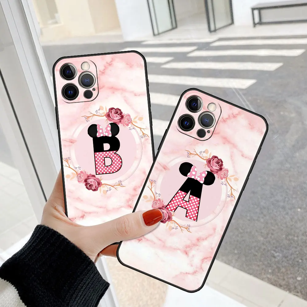 

Fashion Case for Apple iPhone 13 12 Mini 11 Pro 7 XR X XS Max 6 6S 8 8S Plus 5 5S SE Soft Phone Cover Pink Letter