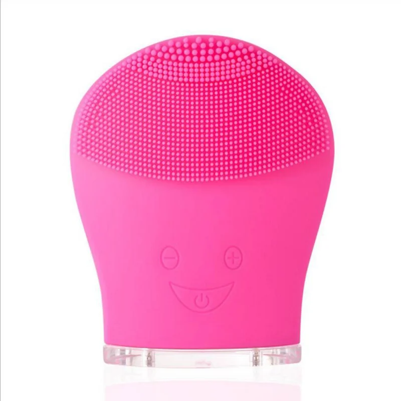 DH1259MR Очищающая щетка для лица, USB, звуковая вибрация, очиститель для лица, силиконовая, Глубокая Чистка Пор, электрическая, водонепроницаемая, массажная, мягкая, для мытья лица - Цвет: DH1259MR