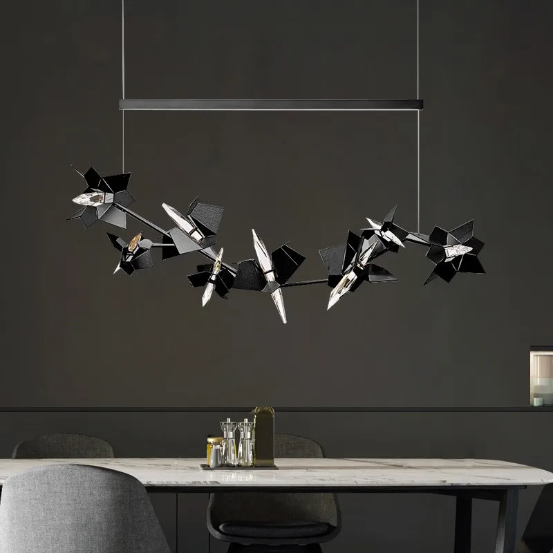 

Designer LED Chandelier Lighting Modern for Living Room Dining Room Bedroom Nordic Wireflow Lobby Black Kitchen Hanging Lamps
