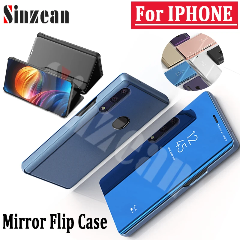 Sinzean Высокое качество 50 шт. для IPHONE 11/XS MAX/XR Премиум зеркальный стоячий флип чехол