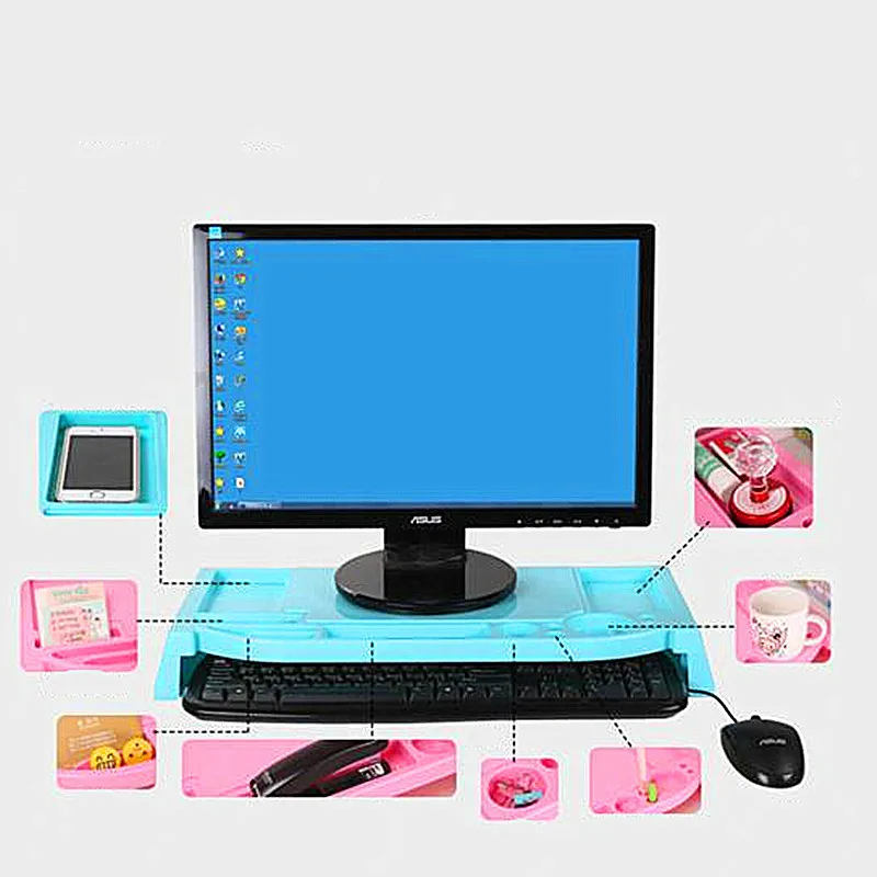 Пластиковая стойка для клавиатуры настольного монитора Офисная с органайзером