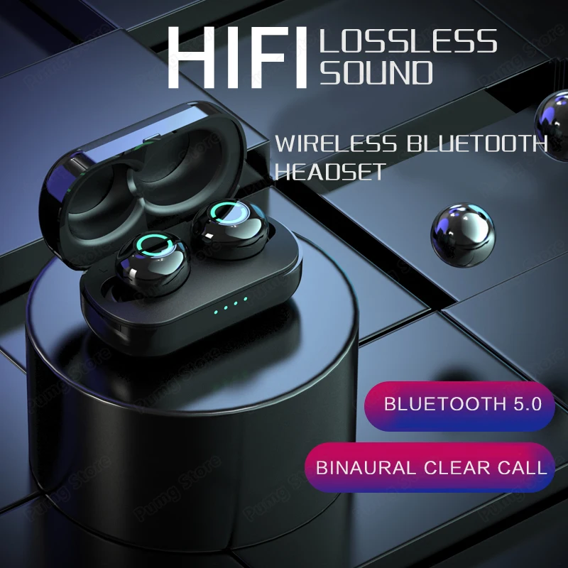 Langsdom TWS Earphone T5 Stereo Ultra mini invisible Wireless business Earbuds Bluetooth earphones with charging box for driver |