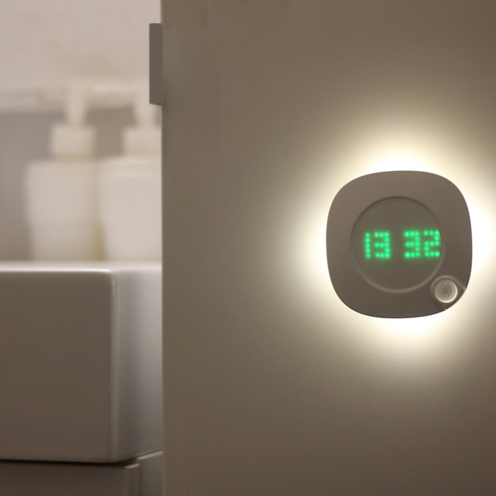 

Body Infrared Sensor Led Night Lamp Backlight Wall Clock for Indoor Corridor