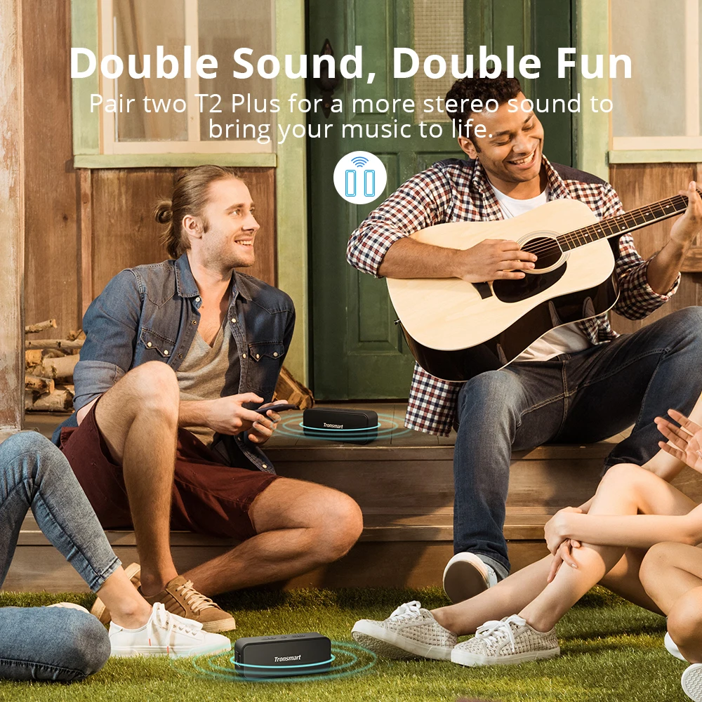 Портативная колонка Tronsmart T2 Plus Bluetooth 5 0 20 Вт 3600 мАч 24H IPX7 звуковая панель TWS