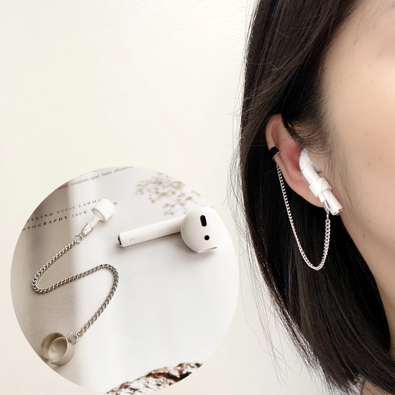 New Anti-lost Titanium steel ear clips For airpods 1 2 3 Airpods cute anti-lost earrings Bluetooth headset Accessories earrings