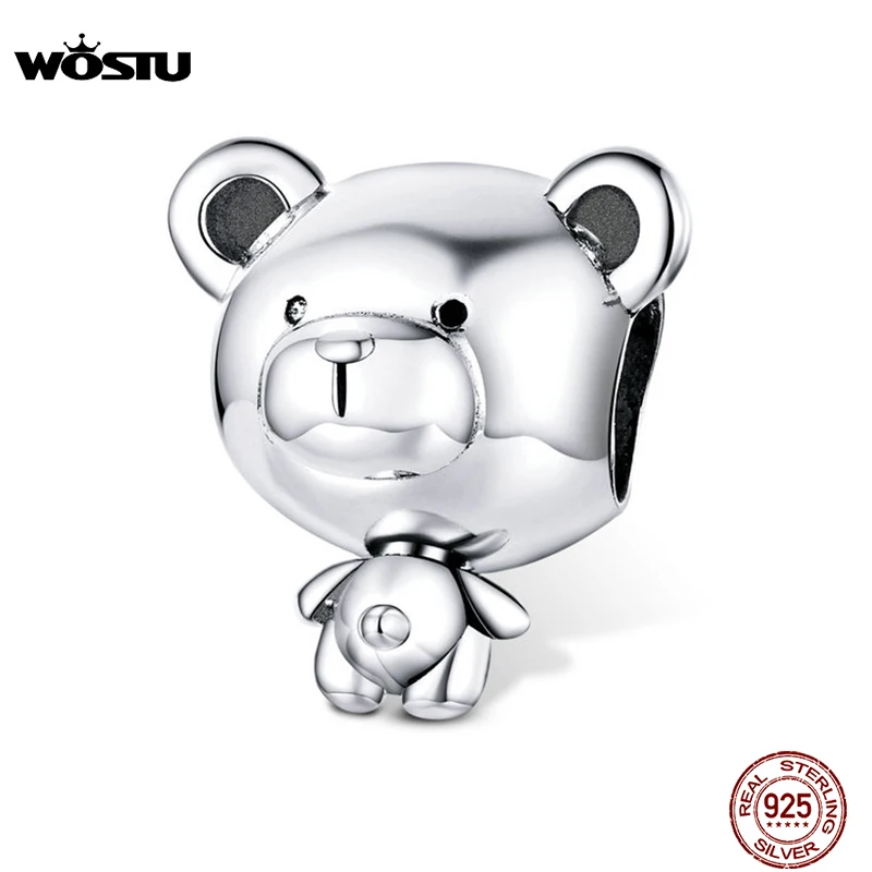 Подвеска в виде небольшого медведя из серебра 100% пробы для изготовления