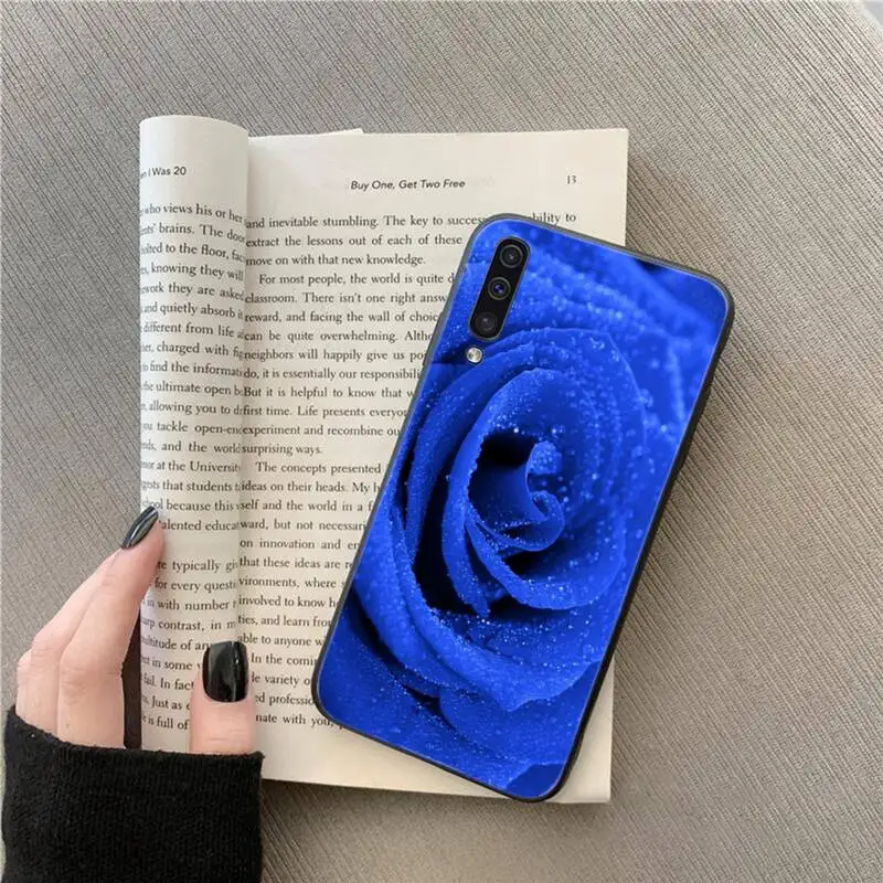 

Blue rose art flower pattern Phone Case For Samsung galaxy A S note 10 7 9 20 30 31 40 50 51 71 21 s ultra