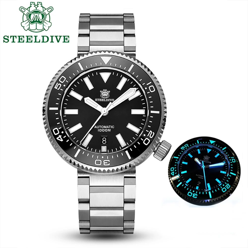 

Мужские водонепроницаемые часы для дайвинга STEELDIVE sdлон 1000 м NH35 автоматическое перемещение мужские часы t Sapphire BGW9 светящиеся механические ча...