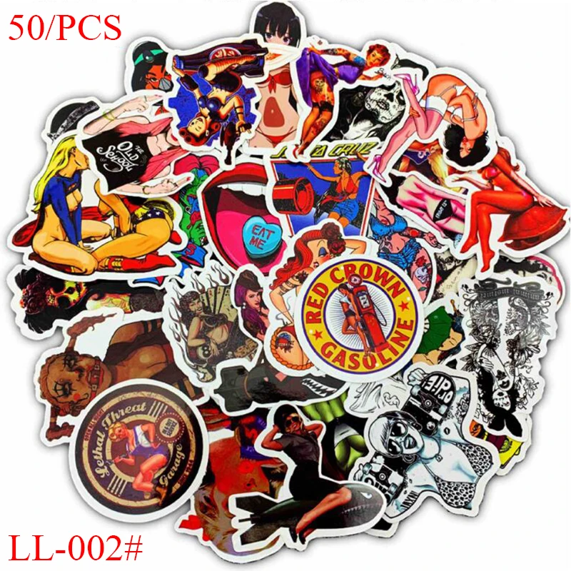 LL 002 # эротические красота граффити 50/за штуку Бесплатная доставка ПВХ Стикеры