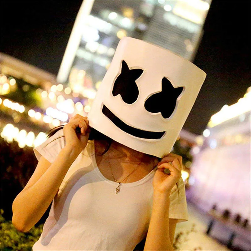 Популярная маска DJ Marshmello для взрослых латексный шлем косплея пасхальвечерние