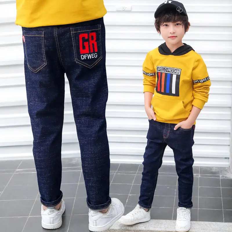 

2022 New Pants Children Fashion Trend Boys Pants Casual Spring and Autumn Washed Jeans Pants High Quality Korean Style Kids Pan