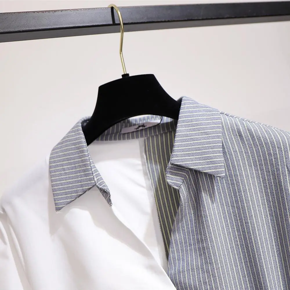2XL-6XL женское осеннее платье большого размера повседневное Полосатое лоскутное платье с длинными рукавами 5XL Большие размеры; для офиса дамское необычное платье
