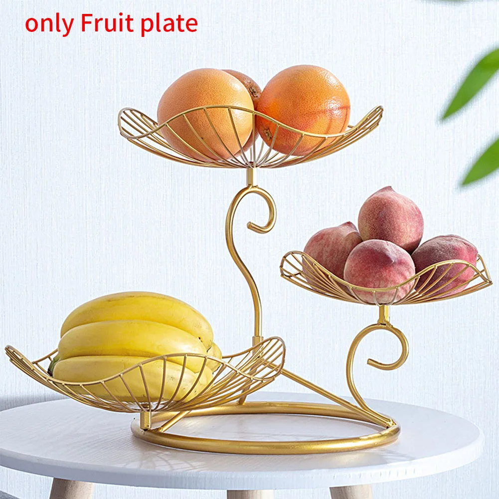 

Three-layer Fruit Plate Iron Art Display Stand Living Room Leaf Shaped Kitchen Organizer Wedding Party Nordic Style Storage Tray