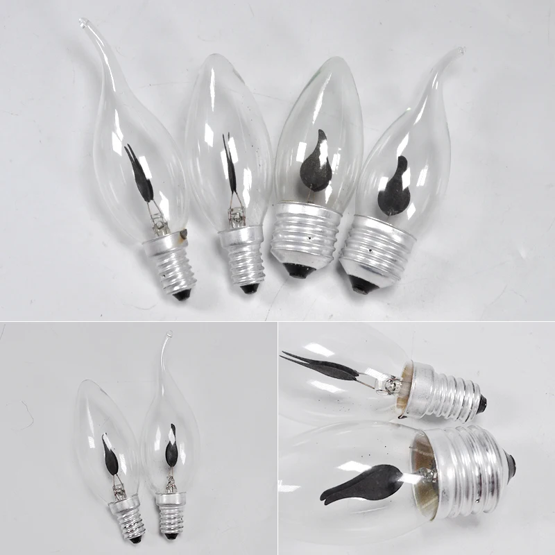 10 шт. светодиодные лампы E14 E27 Edison led лампачки со пламени в форме свечи светильник