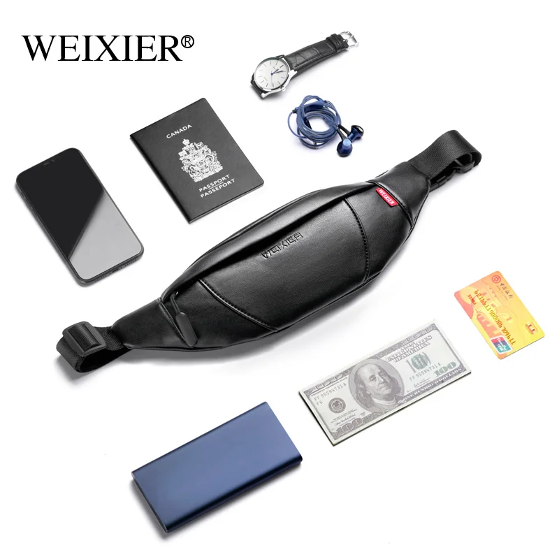 

Men's Waist bag Waterproof Leisure Chest Bag PU Leather Multifunctional Shoulder Bag Sports Messenger Bag Fanny Pack Men's Bag