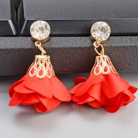 2020 fashion cloth long tassel earrings bohemian handmade crystal charm female charm party wedding jewelry gift
