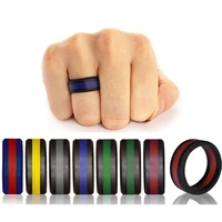 8mm silicone ring rubber flexible ring band wedding engagement ring gifts for men women eco friendly silicon rings