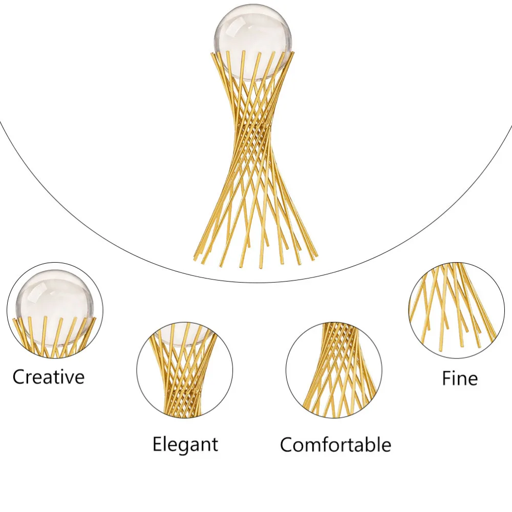 

1PC Wrought Iron Crystal Ornament Creative Household Decoration (Golden)