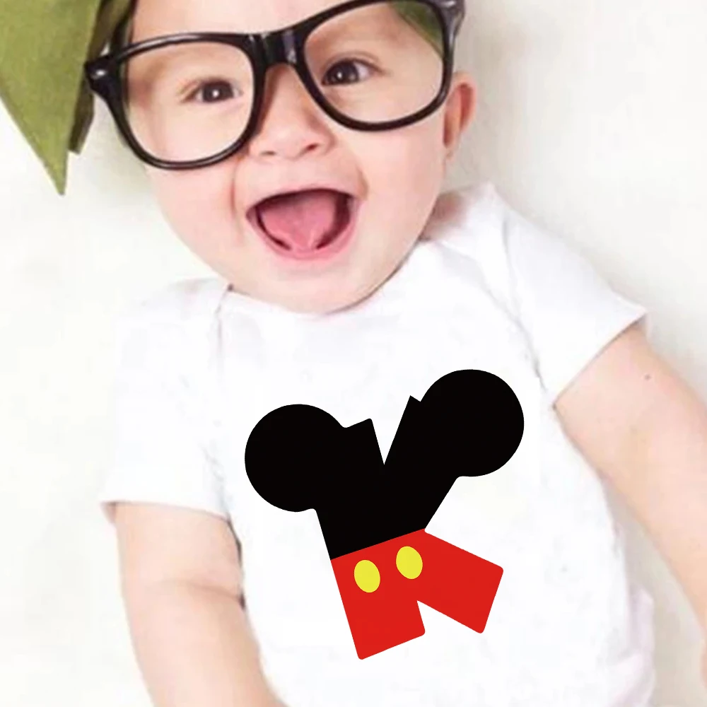 

0-24M Baby Onesie Disney Mickey Mouse Letter K Printed Toddler Jumpsuit Harajuku Short-Sleeved O-Neck Infant Romper Comfortable