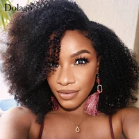 U Part Afro Kinky Curly Wig Human Hair Brazilian Virgin Hair Upart Wigs Natural 4B 4C Kinky Curly For Black Woman Dolago