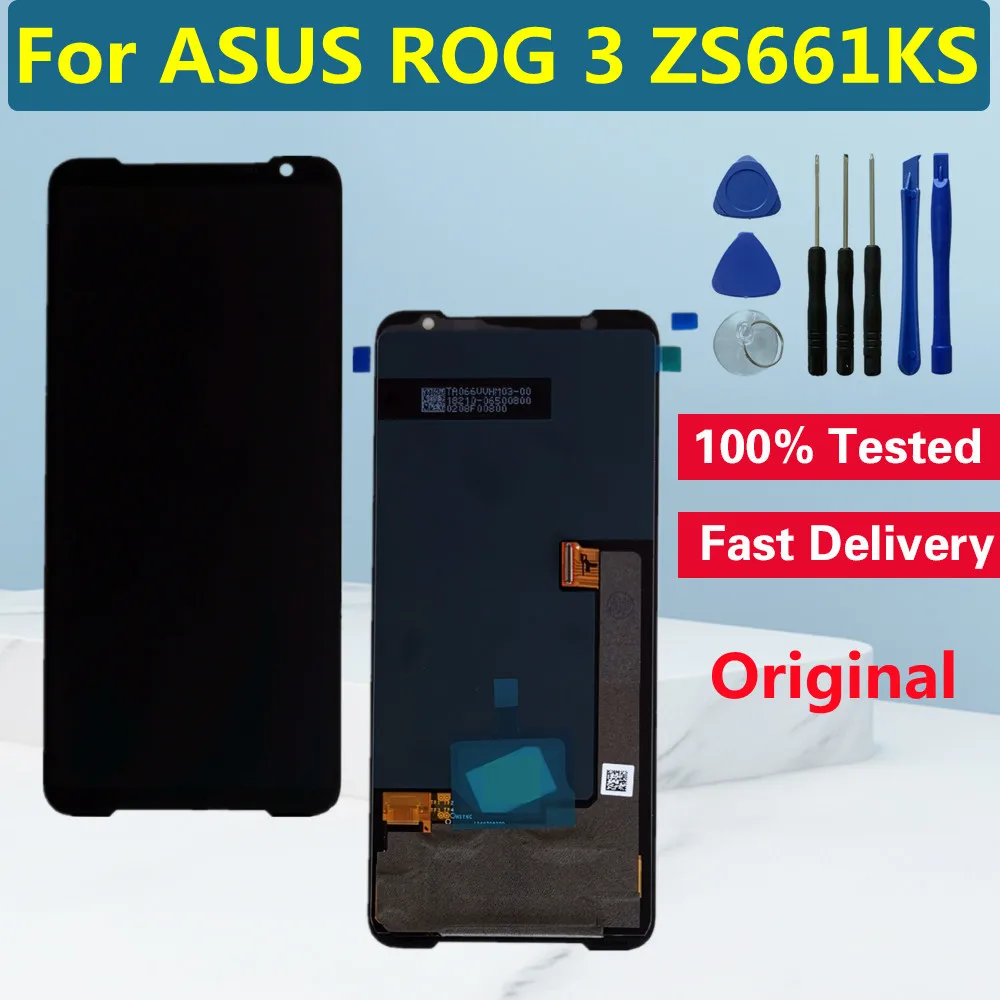 

6.59" Original AMOLED For ASUS ROG 3 ZS661KS LCD ROG 3 Display Touch Digitizer For ASUS ROG Phone 3 Strix LCD Screen Replacement