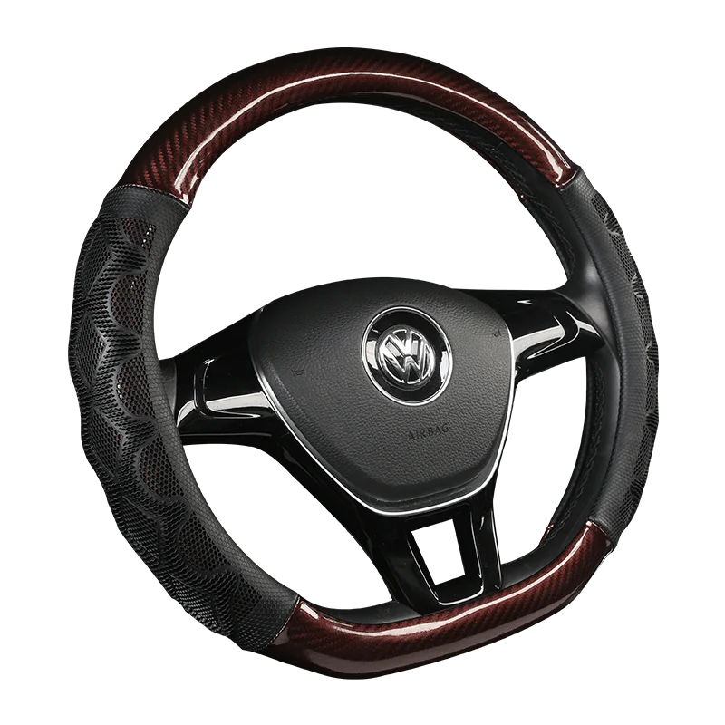 Углеродное волокно автомобильный кожаный чехол на руль ручной работы для hyundai Kona