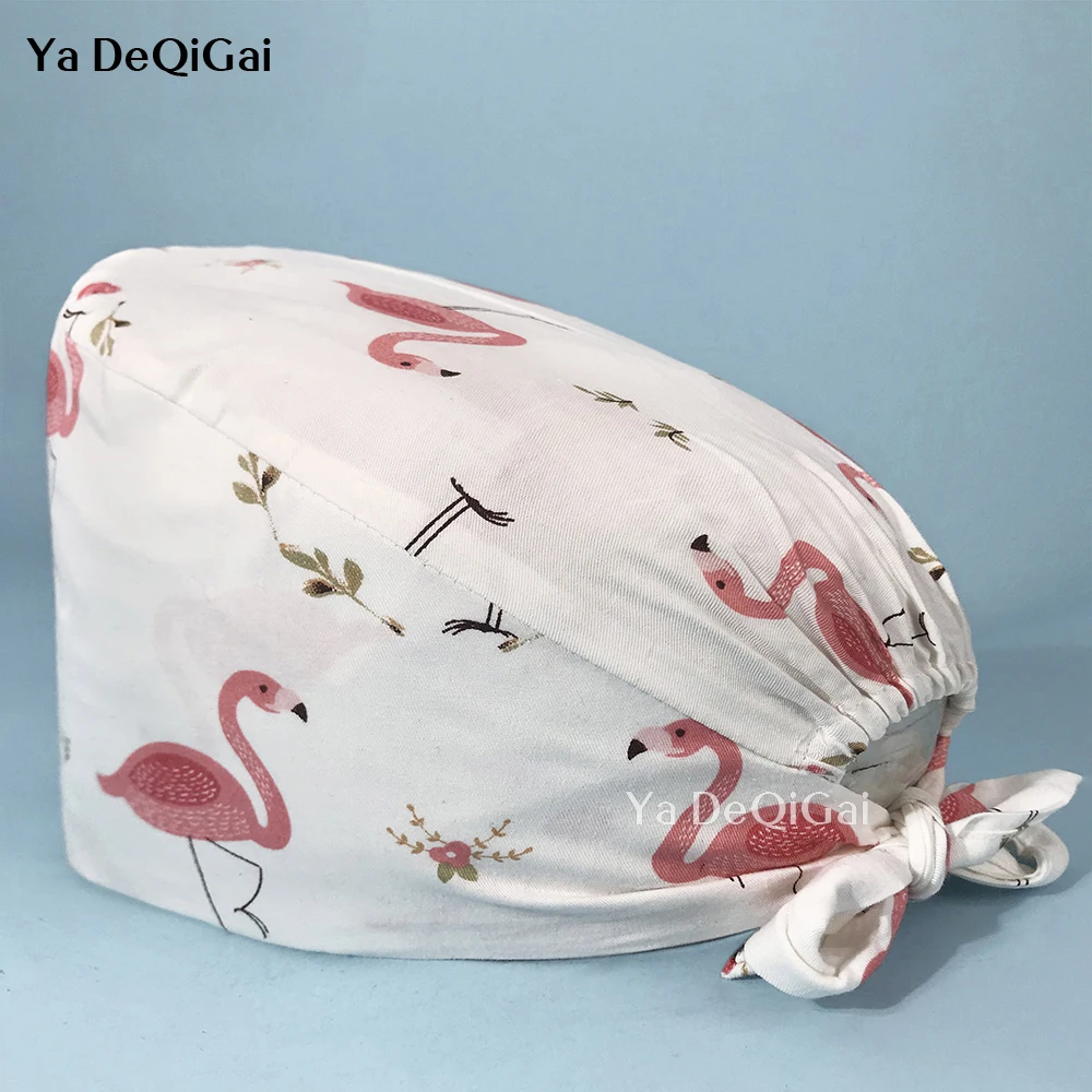 

Multicolor Breathable Men's and Women's Surgical Cap Fashion Cartoon Printing Beauty Salon Nursing Cap Pure Cotton doctor hats