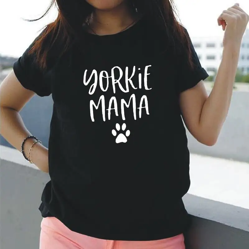 

Fashion Yorkshire Terrier Yorkie Dog Mom T Shirt Women Tops Summer Short Sleeve Tee Shirt Femme Casual Harajuku Camiseta Mujer