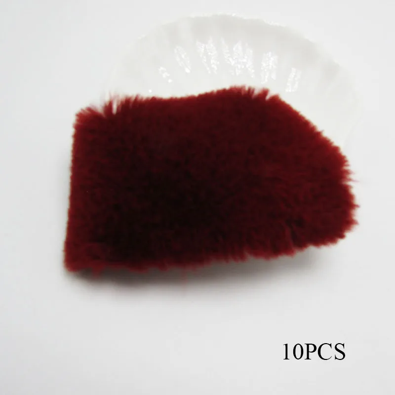 wine red 10 шт., 9x5 см, резной пушистый фетр, ткань для детской заколки для волос, аксессуары, сделай сам, ручная работа, украшение для волос, карамельный цвет, милый, милый - Цвет: wine red