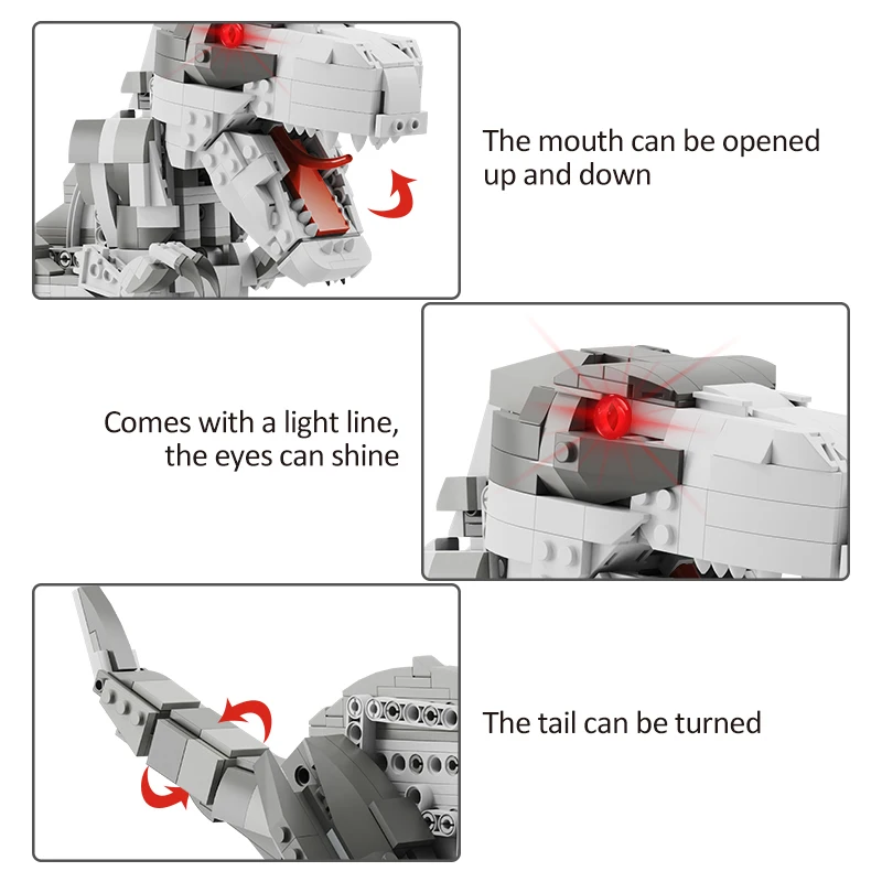 KAIYU 960 шт. с рисунком динозавра из мультфильма Парк Юрского периода RC тираннозавр