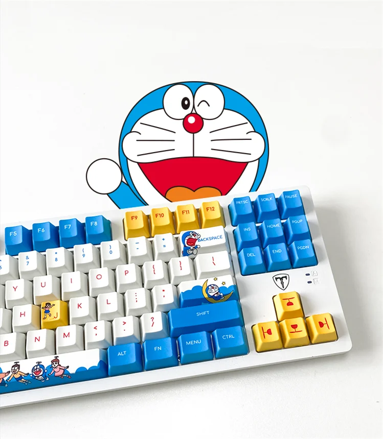 Новая Механическая клавиатура Doraemon 87 клавиш Bluetooth 2 4G беспроводная Проводная