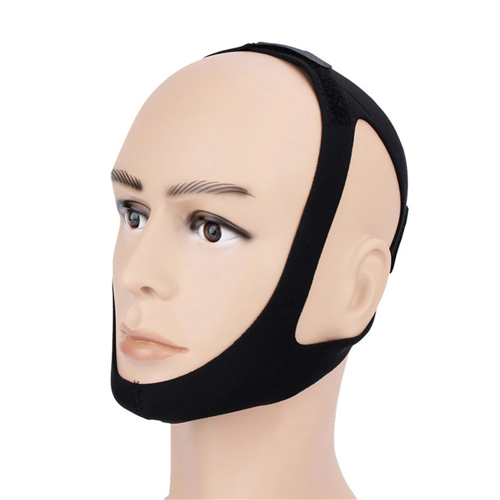 1PCS Black Color Men Women Anti Snore Chin Strap Care Sleep Stop Snoring Belt Jaw Supporter Apnea | Красота и здоровье