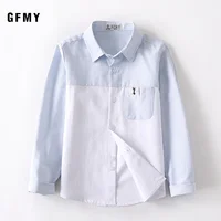 GFMY2021 Spring Autumn100% Cotton Full Sleeve Children Fashion Splicing Boys Shirts 3T-16T Casual Big Kid Clothes Shirt 6613