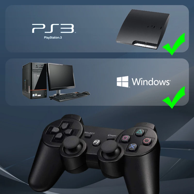 Данные лягушка беспроводной геймпад для sony PlayStation 3 геймпады PS3 ПК джойстик игровой контроллер Bluetooth двойная вибрация