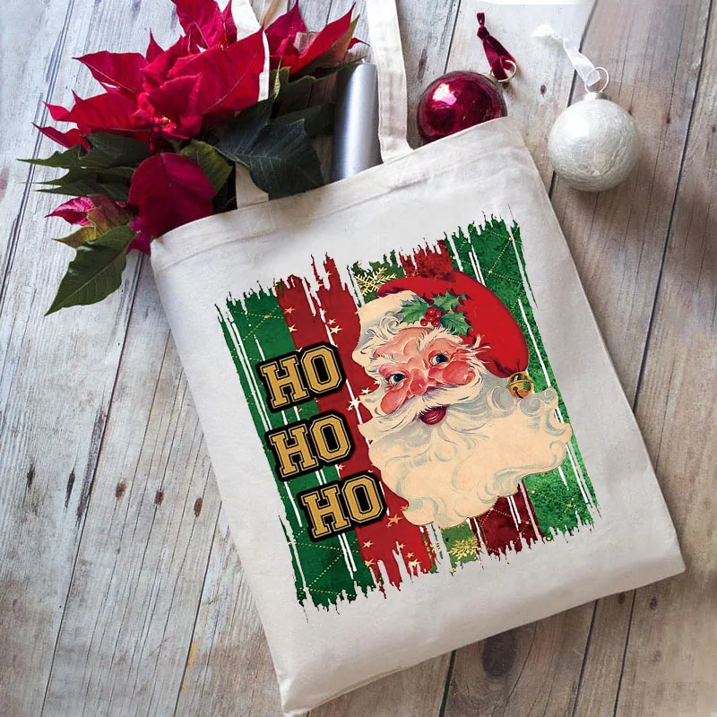 

Рождественская женская новая Холщовая Сумка 2021, многоразовая женская сумка для покупок, тканевая сумка с принтом для колледжа, сумка-тоут