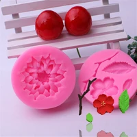 peach blossom branch silicone mold flower leves fondant cake chocolate baking moulds dessert stencils decorating diy tool