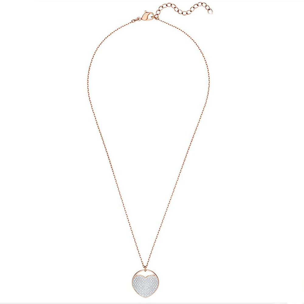 

2020 New Fashion Ginger Shiny Love Racket Rose Gold Lady Necklace for Girlfriend Engagement Birthday Romantic Jewelry Gift