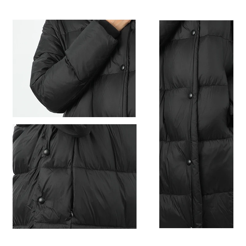 Women's Long Down Jacket Parka Outwear With Hood Quilted Coat Female Office Lady Cotton Clothes Warm Fashion Top Quality 19-079