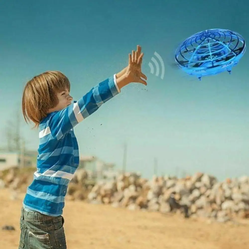BLUE UFO Flight Simulator Self Avoidance Hand Operated Drone Rc Remote Control Racing Multidirectional Aircraft Induction Toy |